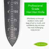 Deluxe Hori Hori Garden Knife with Leather Sheath and XL Walnut Handle