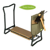 Folding Garden Kneeler and Seat with Cultivator Hoe and Tool Pouch