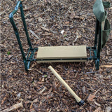 Folding Garden Kneeler and Seat with Cultivator Hoe and Tool Pouch